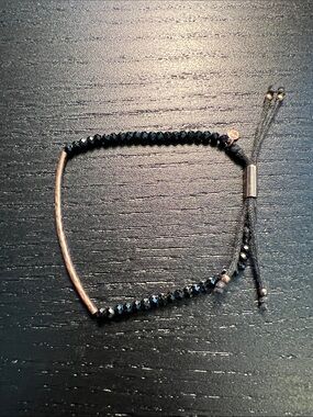 Black Beaded Adjustable Bracelet